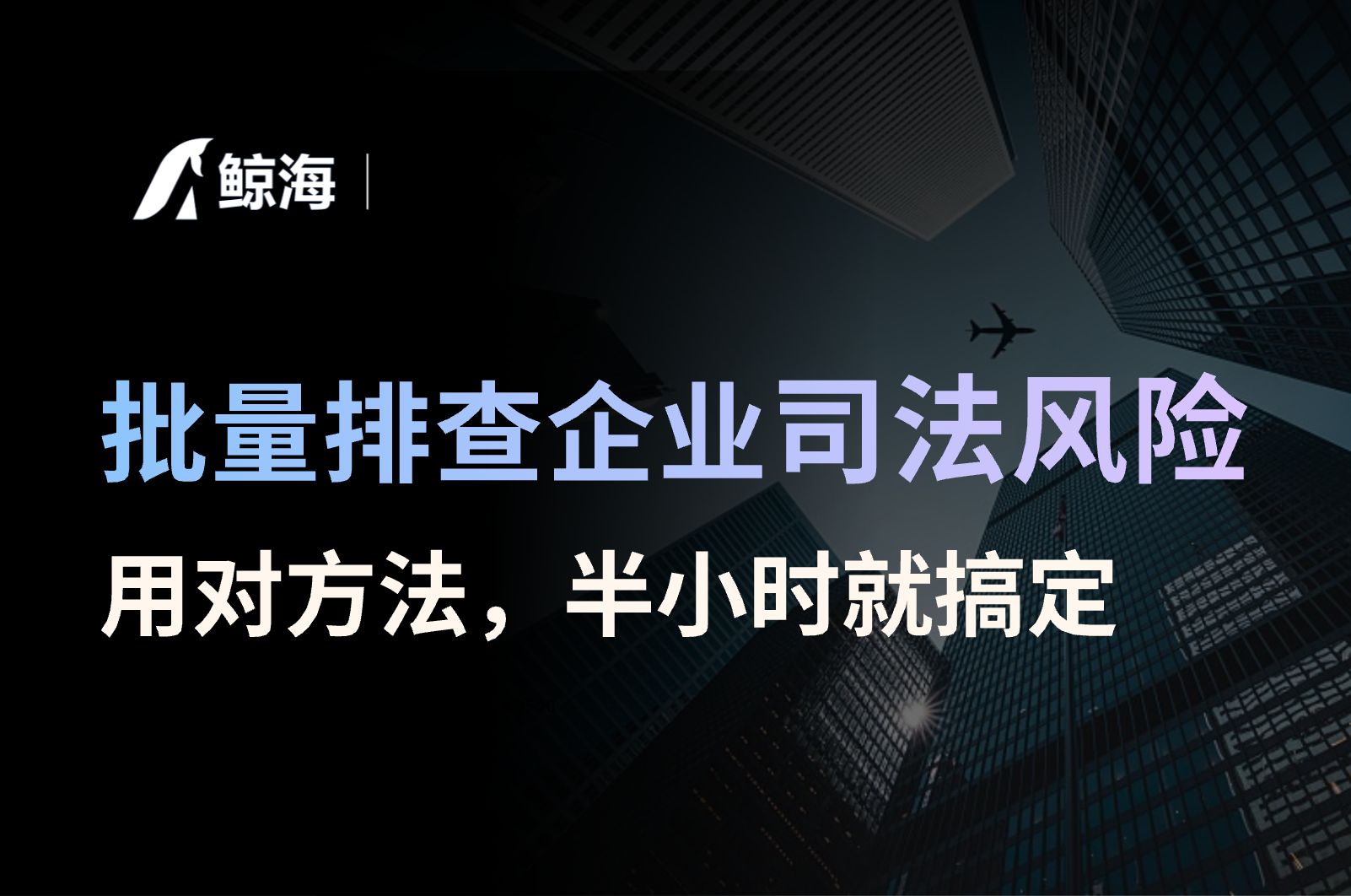 鲸海数据：批量排查企业司法风险，方法用对，半小时就能搞定